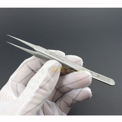 犀牛镊子尖头 进口SW-14防磁防酸加硬高弹性超精密不锈钢镊子包邮