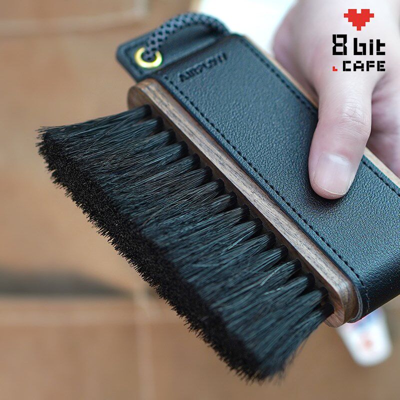 AIRFLOW气流马鬃毛实木刷意式吧台刷咖啡粉桌面咖啡清理刷皮套款