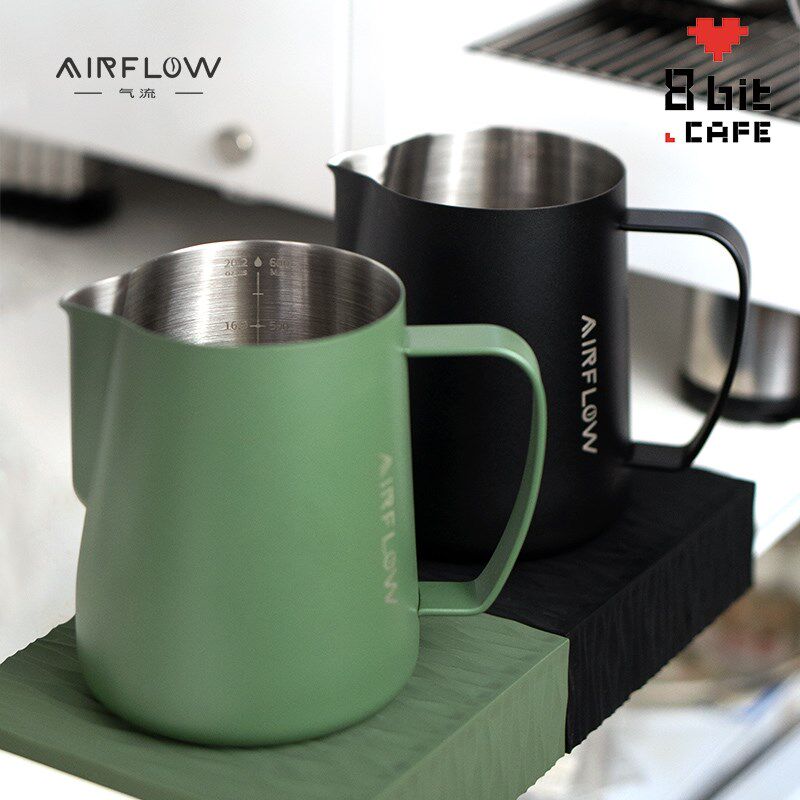 AIRFLOW气流 拉花缸咖啡拉花杯 压纹尖嘴拉花缸304不锈钢奶泡杯