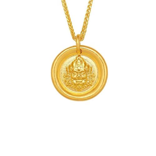 新款黄财神吊坠石膏模具招财进宝进福财神爷实心金饼挂件打金首饰