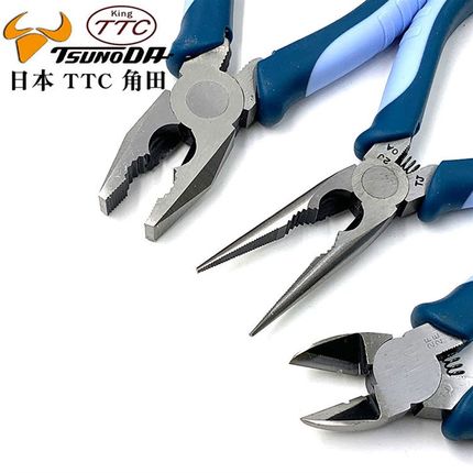 日本TTC进口钢丝钳老虎钳6/7/8寸多功能平口电工钳子TP-150 200HG