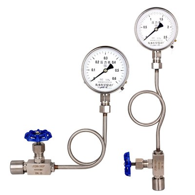 Y100压力表气压油压水压液压消防管道成套缓冲管底座304不锈钢