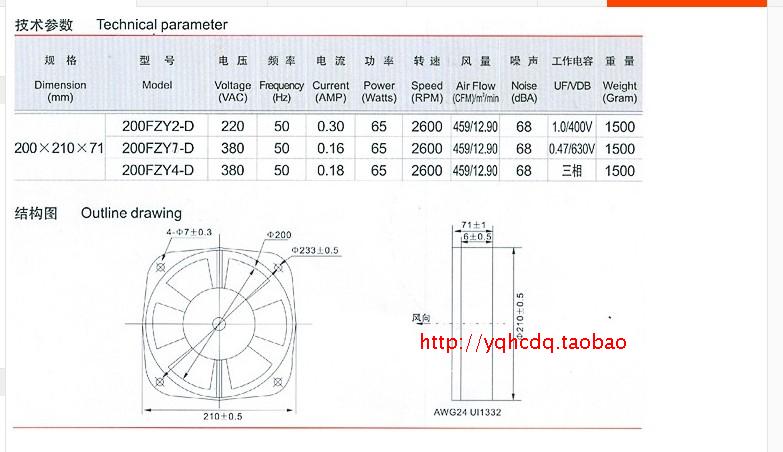 散热风扇 200FZY2-D 200FZY4-D 200FZY7-D 轴流风机 电焊机风机