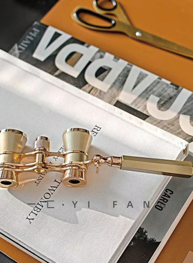 一匚 轻奢样板间k简约现代望远镜摆件 售楼处玄关电视柜客厅软装