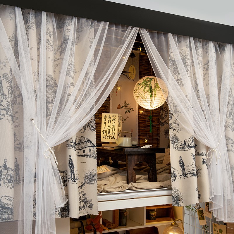 上铺宿舍床帘强全遮光o布大学女生寝室下铺专用遮挡桌帘全包窗帘