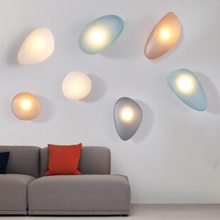 广东中山古镇鹅卵石北欧创意背景墙客厅餐厅走廊楼梯装饰床头壁灯