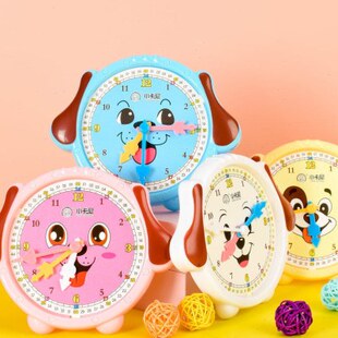 小卡尼钟点学习器学生教具钟面钟表模型认识时间0021小狗