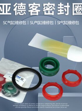 亚德客标准气缸SI防尘密封圈活塞杆维修包P-SC32/40/50/63/80N-R1