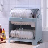 厨房收纳架碗柜碗筷带盖沥水放装 碗箱碗架盒餐具盘家用碟置物塑料