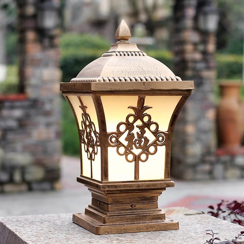 太阳能户外柱头灯防水q庭院灯别墅花园大门柱灯室外装饰光感围墙