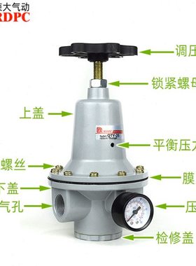 铸铝QTY2分4分1寸6分压缩空气调压阀气压调节阀空压机气动减压阀