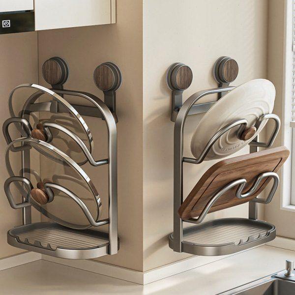 吸盘式壁挂锅盖架免打孔放置器厨房多功能收纳神器多层架子粘板架,厨房/烹饪用具,锅盖架/锅盖收纳垫,淘宝优惠券,粉丝福利购,淘宝优惠卷