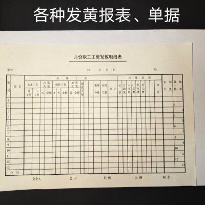 老旧库存1900年开头月份职工工资发放明细表 财务做补帐考勤报表