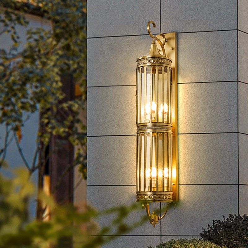 全铜户外防水壁灯欧式现代别墅庭院E花园大门口墙壁灯阳台露台壁