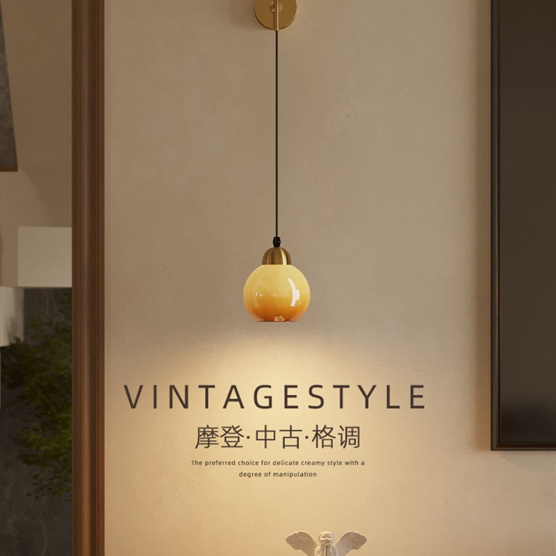 法式中古壁灯墙灯客厅沙发电视z背景氛围床头灯卧室高级感走廊过