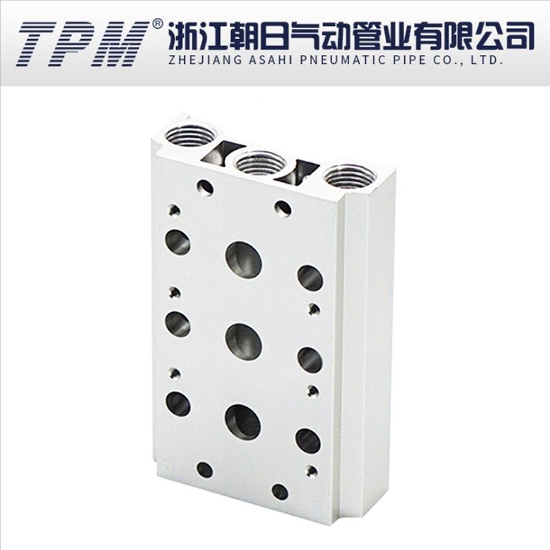 朝日电磁阀4V210底座连接板200M-2F3F4F5F6F7F8F9F10F12位 汇流板