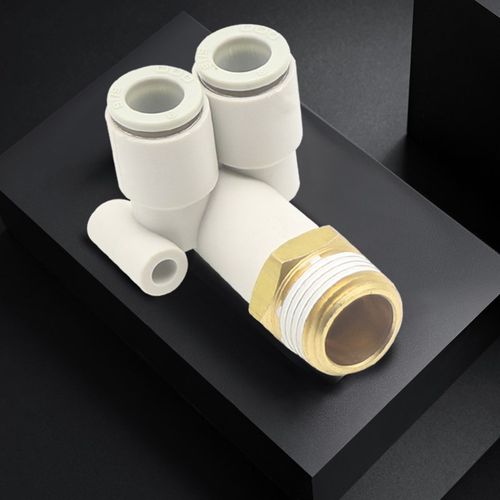 KQ2LU螺纹三通双管弯头KQ2LU04-01S 06-02 08-03 10-04气动快接头