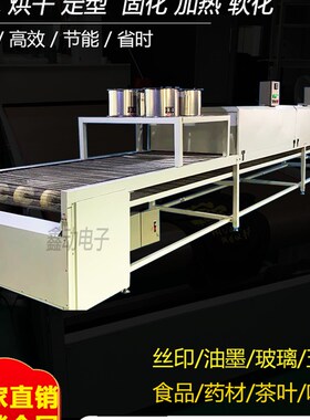 高温隧道炉网带烘干机丝印油墨烤漆喷油拉五金烤箱工业烘道流水线