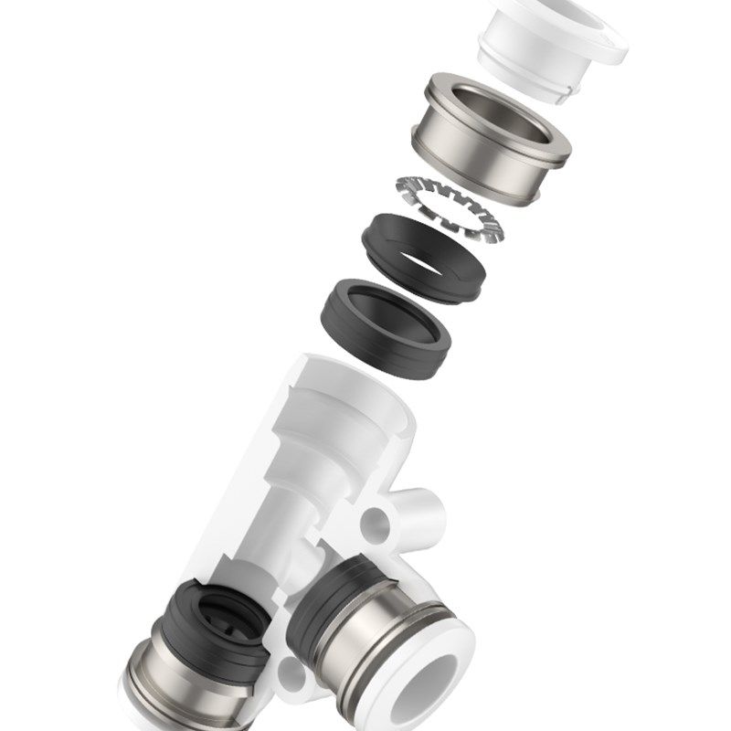 英制T型三通PE1/4 1/8英制快速接头1/2 英制气管快插接头英制 3/8