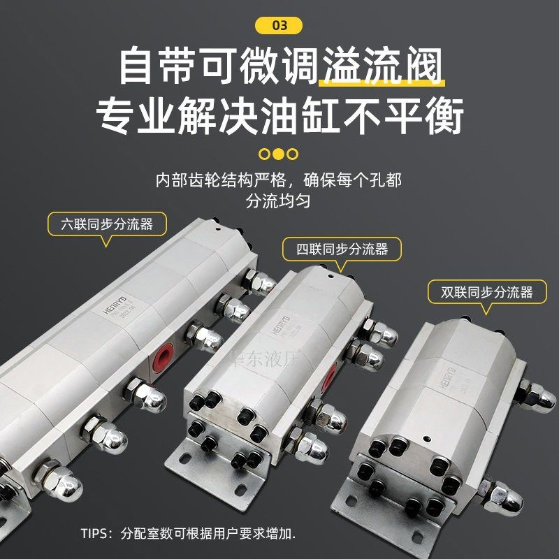 液压同步马达同步阀齿轮分流器油缸齿轮升降平衡阀一拖二/四/六出