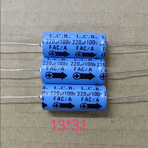 100V220UF 220UF100V全新原装轴向卧式有极LCR发烧电解电容13*31