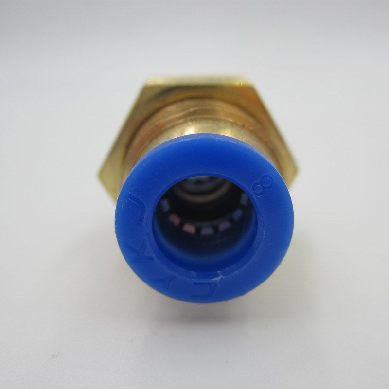 气动全铜接头快插PM-4 PM-6隔板直通PM-8 PM-10气管快速接头PM-12