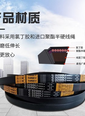 汽车发电机齿形三角带B型AV 17x2035 2050 2075 2100 2125 2150Li