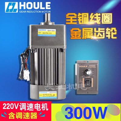 HOULE 豪力 300W速比3-600K轴15mm单相220V交流调速电机配调速器