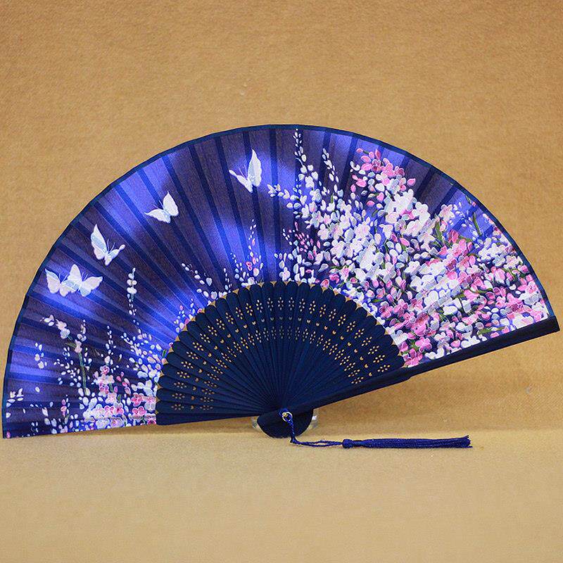 杭州丝绸中国风扇子女式旗袍走秀跳舞古风折扇舞蹈扇折叠汉服儿童