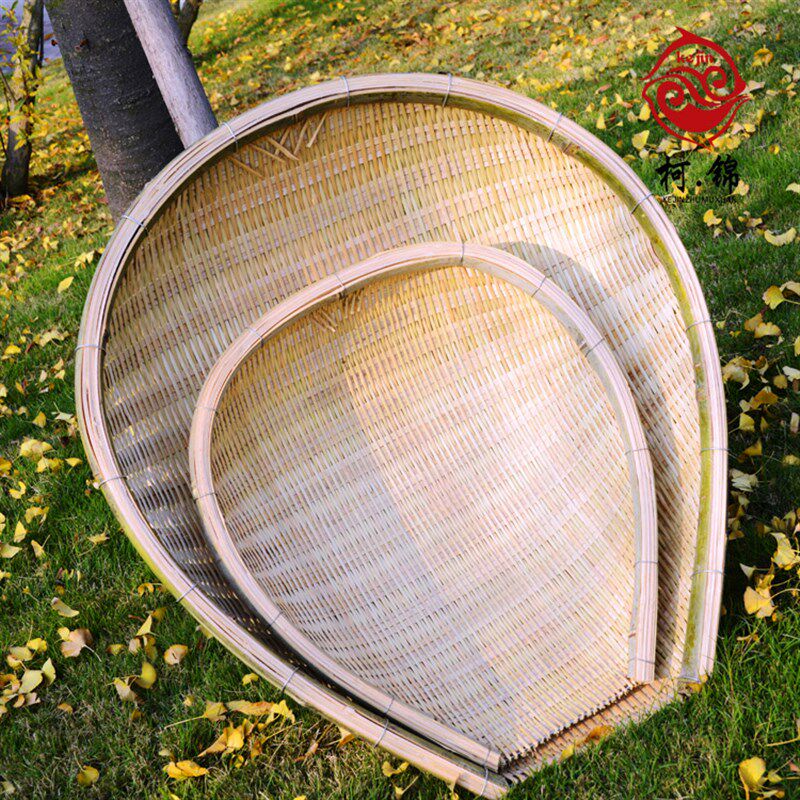 包邮精品手工艺竹编制品 竹簸箕方筲箕竹筛N晾晒篮子箩筐盛菜家用