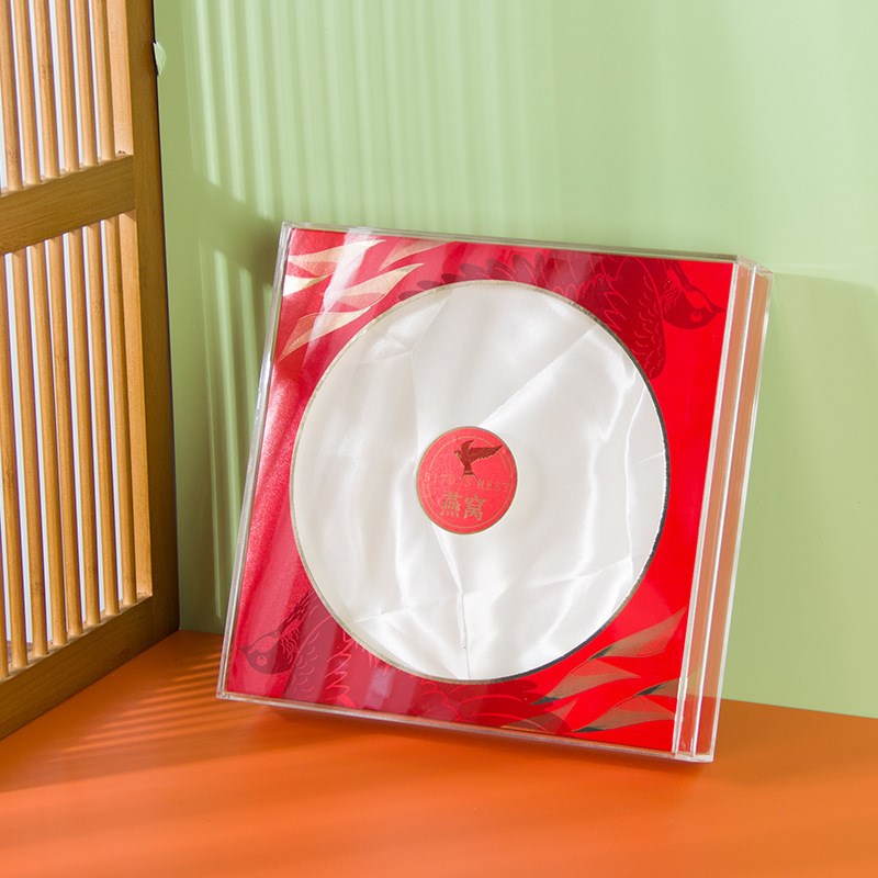 装50克100克燕窝的溯源码盒子透明正H方形包装盒燕窝礼盒空小红卡