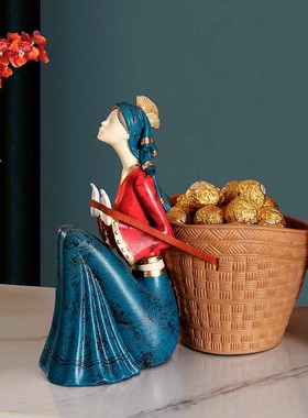 创意家居装饰品入户玄关钥匙收纳摆件北欧轻O奢高档电视柜酒柜客