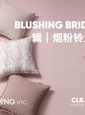 LIVING inc.烟粉铃兰 雪尼尔抱枕沙发客厅靠垫套卧室床上粉色靠枕