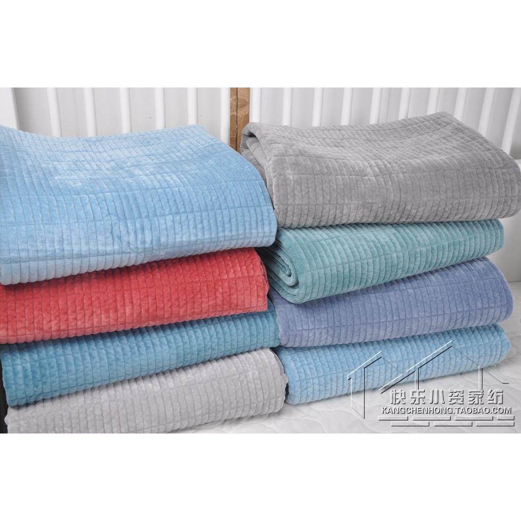 韩国牛奶绒绗缝加厚秋冬保暖绒床盖床单短毛绒双面一绒一面棉单人