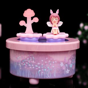 可爱安妮公主八音盒可旋转机械上发条音乐盒送女孩生日礼物高级感