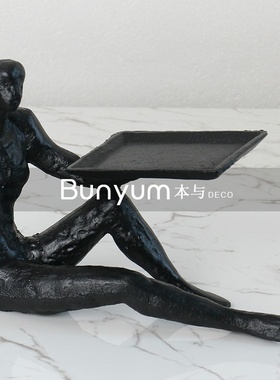 北欧式现代轻奢样板房间创意艺术A家居抽象人物售楼处软装饰品摆