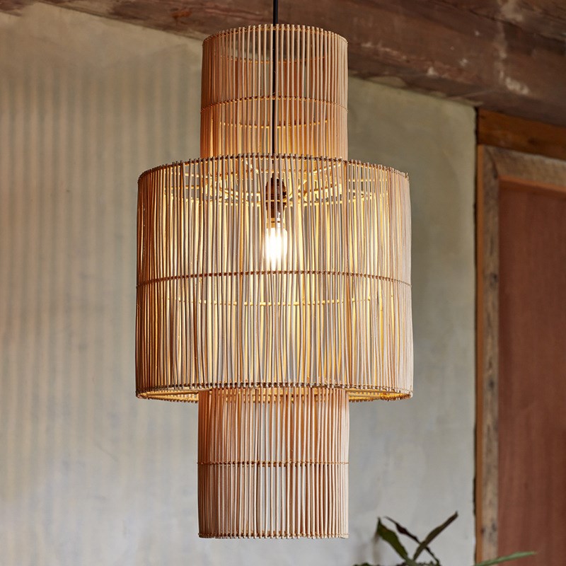 现代藤艺藤编吊灯东南亚田园w饭店灯笼咖啡店会所茶楼民宿鸟巢吊