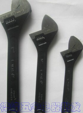 威特力活络扳手 活动板手 镀镍带刻度活口板手 公制黑色活板手