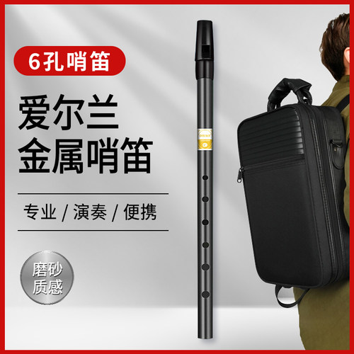 爱尔兰哨笛初学者入门金属笛子6孔C调D调高低U音直笛竖笛乐器