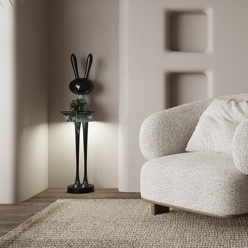 网红可爱兔子客厅沙发玄关电x视柜旁边卡通软装饰品大型落地摆件