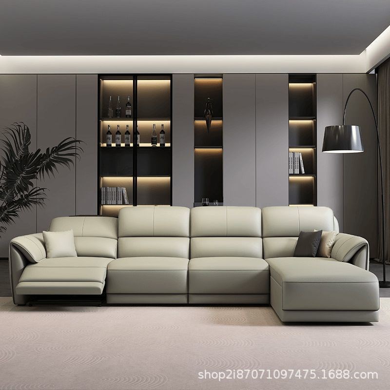 意式极简约零靠墙l电动功能沙发客厅三人位头等太空舱可调真皮沙