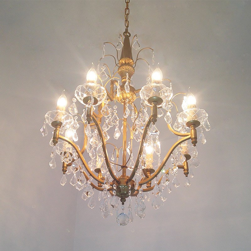 北欧现代水晶吊灯客厅餐厅v酒店会所花枝型创意旧金色铁艺吊灯灯