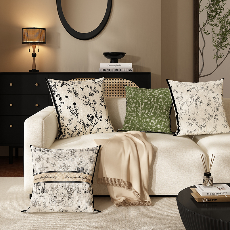 法式轻奢沙发靠垫抱枕奶油风床z头卧室含枕芯套客厅飘窗靠垫可拆