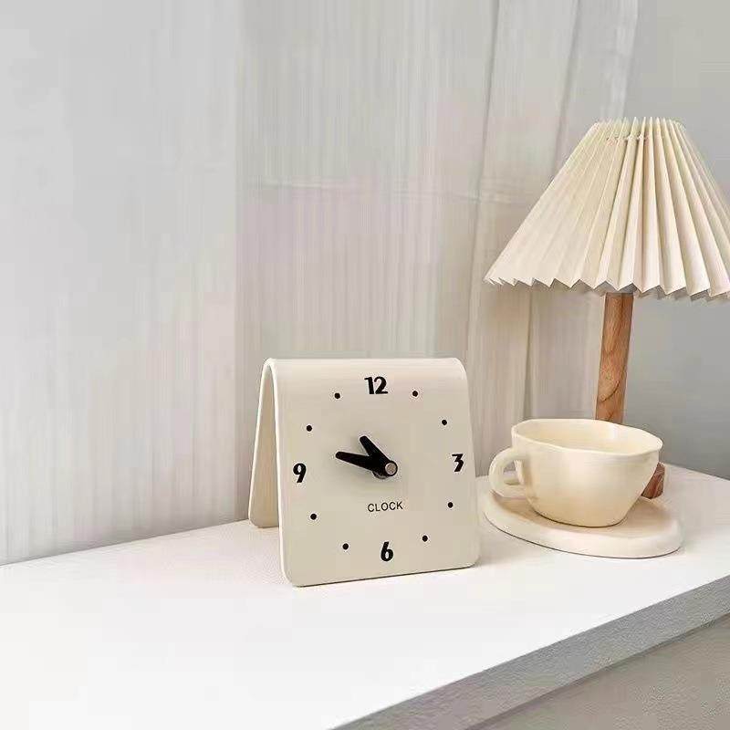 奶油桌面时钟客厅家用现代创意台式座钟学生床头台面钟表摆件静音,家居饰品,挂钟,淘宝优惠券,粉丝福利购,淘宝优惠卷