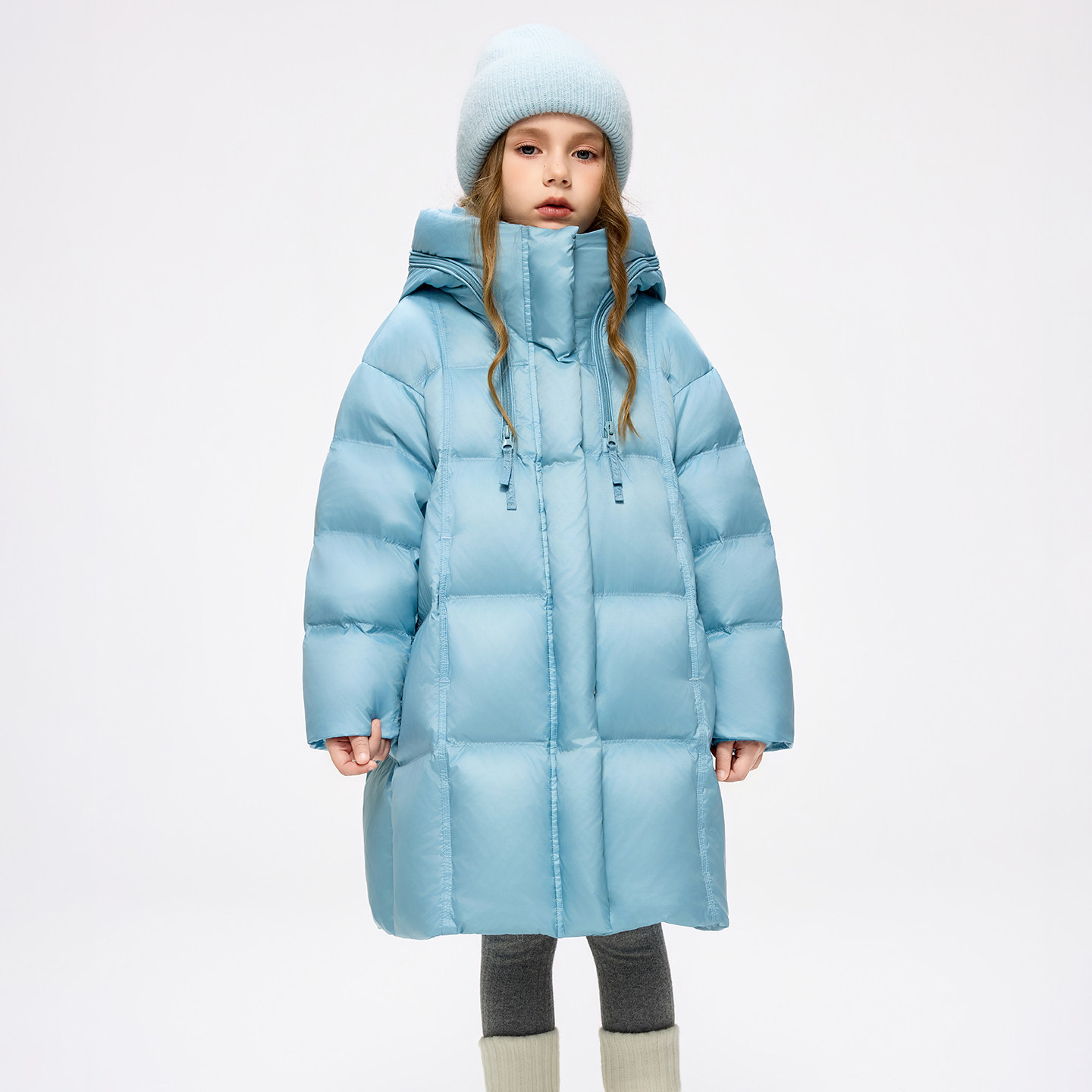 3QR女大童中长款儿童羽绒服