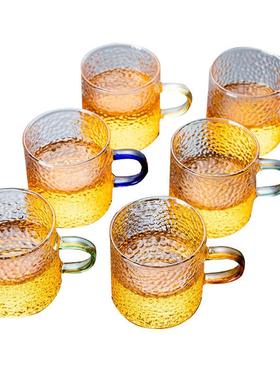 5ZV7玻璃茶杯套装小品茗杯功夫茶具6只装锤纹耐热主人杯单杯