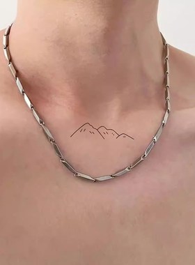 轻奢嘻哈风竹节菱形钛钢项炼20y25新款冷淡风百搭个性气质锁骨炼