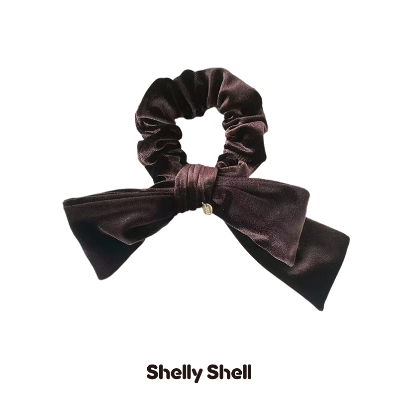 Shelly Shell菱格纹链条发箍/丝绒蝴蝶发圈 小众气质时尚简约