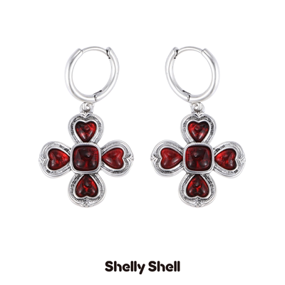 Shelly Shell四瓣花耳扣 小众设计时尚简约