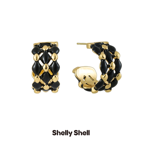 Shelly Shell夜影耳钉 小众设计时尚简约